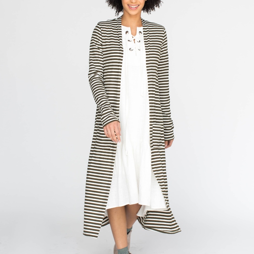 Sold!! Do not claim ‼️DUSTER OLIVE AND CREAM